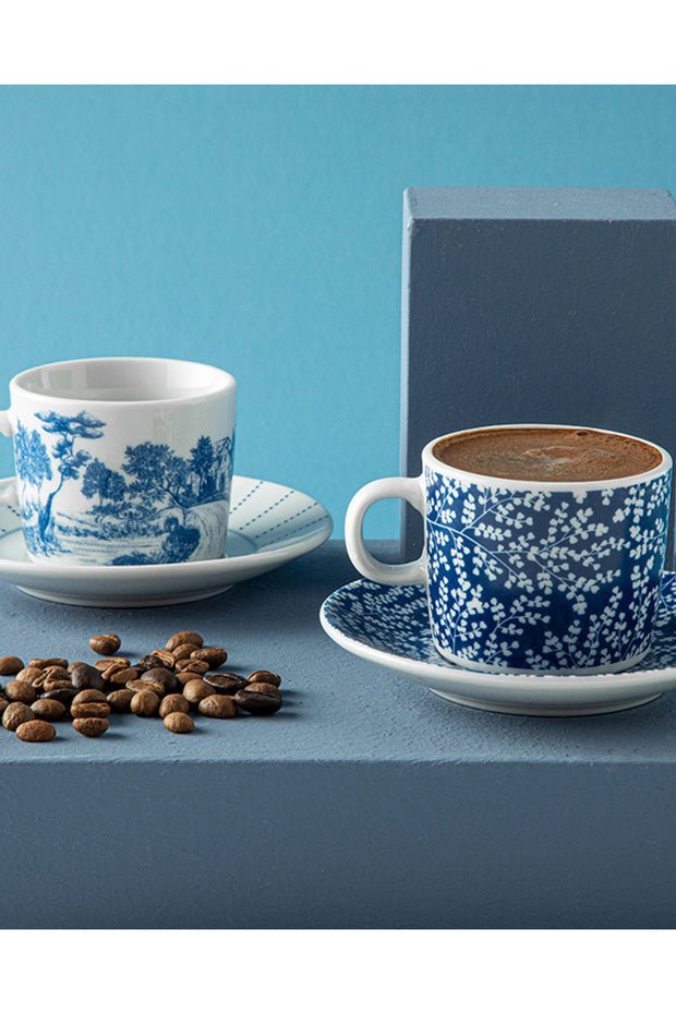 English Home Professional Zebra Pattern Porcelain Coffee Cup Set - 2 - Piece 80ml - TryAladdin