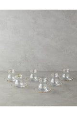 English Home Stellar Premium Gold Glass 6 - Person Tea Set - 12 Piece - TryAladdin