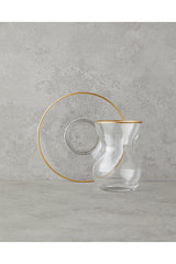 English Home Stellar Premium Gold Glass 6 - Person Tea Set - 12 Piece - TryAladdin