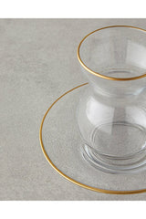 English Home Stellar Premium Gold Glass 6 - Person Tea Set - 12 Piece - TryAladdin