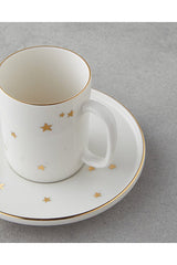 English Home Talisman Star Bone Porcelain Turkish Coffee Cup Set - 4 - Piece, 90ml Each - TryAladdin