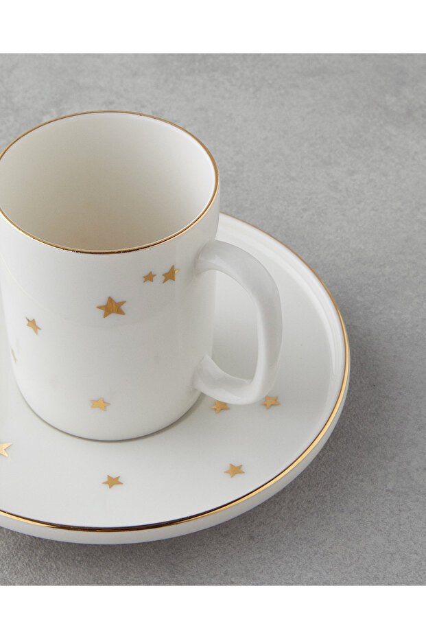 English Home Talisman Star Bone Porcelain Turkish Coffee Cup Set - 4 - Piece, 90ml Each - TryAladdin