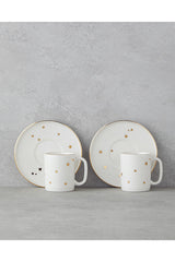 English Home Talisman Star Bone Porcelain Turkish Coffee Cup Set - 4 - Piece, 90ml Each - TryAladdin