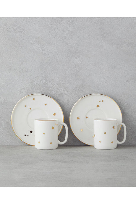 English Home Talisman Star Bone Porcelain Turkish Coffee Cup Set - 4 - Piece, 90ml Each - TryAladdin