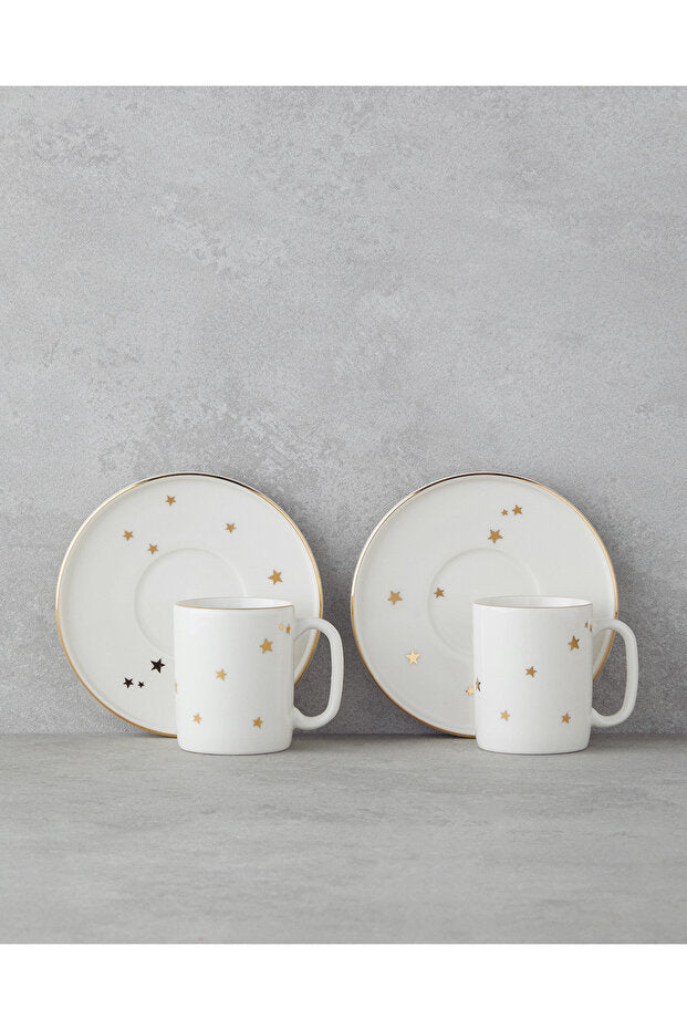 English Home Talisman Star Bone Porcelain Turkish Coffee Cup Set - 4 - Piece, 90ml Each - TryAladdin