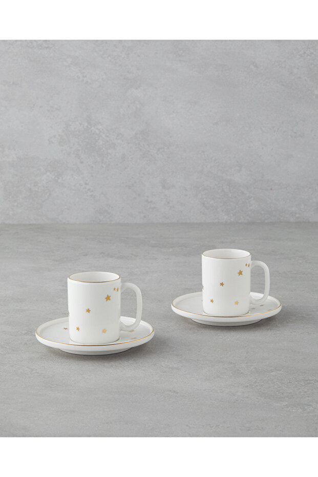 English Home Talisman Star Bone Porcelain Turkish Coffee Cup Set - 4 - Piece, 90ml Each - TryAladdin