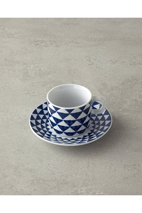 English Home Trin Collection Professional Porcelain Coffee Cup Set - Navy Blue - 4 - Piece - TryAladdin