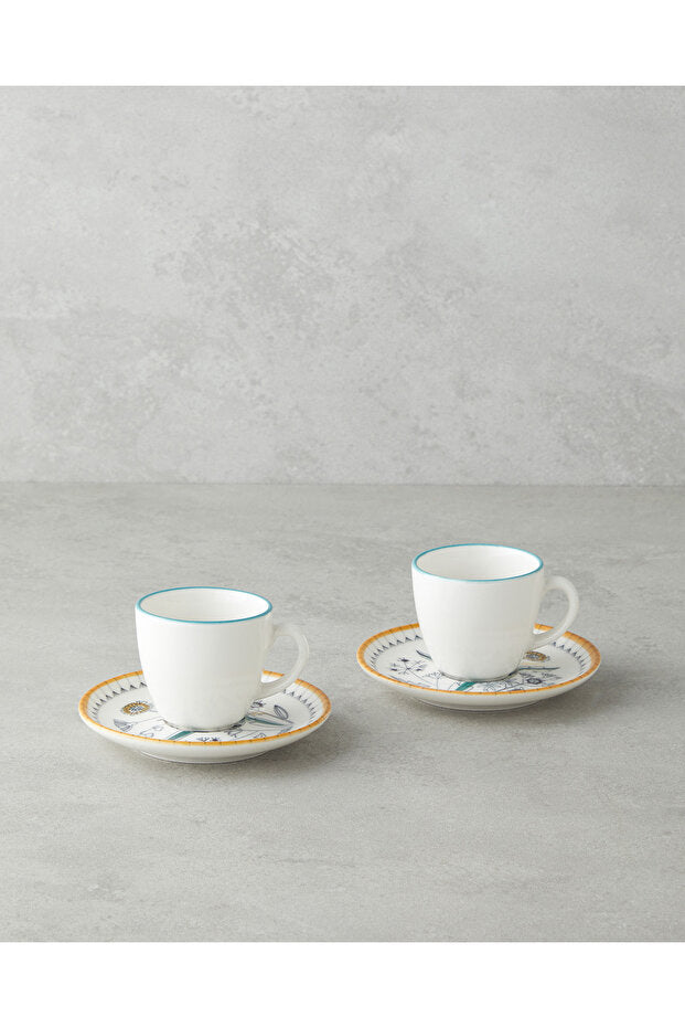 English Home Zelia Bone Porcelain Coffee Cup Set - 4 Piece 90ml - TryAladdin