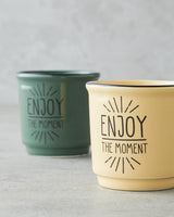 Premium Bone Porcelain Espresso Cup Set   Two Piece   Green Yellow