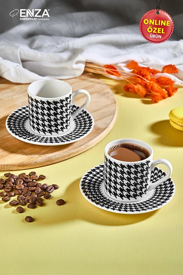 Enza Valenta Premium Porcelain Demitasse Cup Set - 2 - Piece Set - TryAladdin
