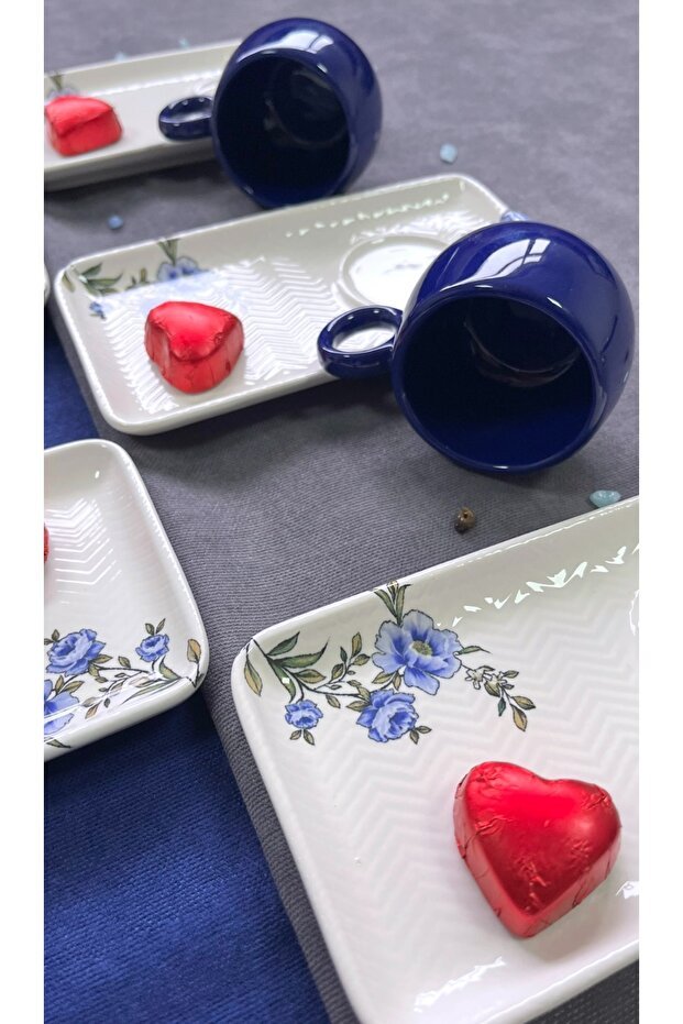 Erbaslar Love Collection Turkish Coffee Cup & Saucer Set - 12 - Piece - TryAladdin