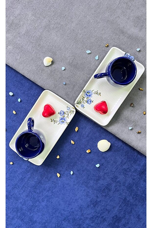 Erbaslar Love Collection Turkish Coffee Cup & Saucer Set - 12 - Piece - TryAladdin