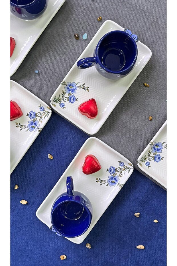 Erbaslar Love Collection Turkish Coffee Cup & Saucer Set - 12 - Piece - TryAladdin