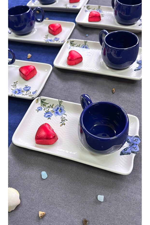 Erbaslar Love Collection Turkish Coffee Cup & Saucer Set - 12 - Piece - TryAladdin