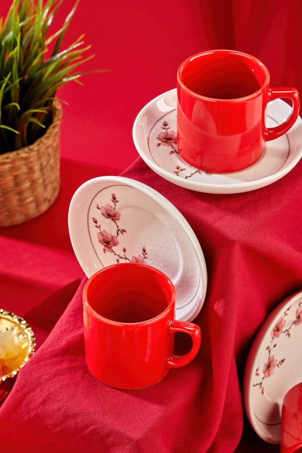 Erbaslar Premium Nora Lux Ceramic Turkish Coffee Cup Set - 12 - Piece Set - TryAladdin