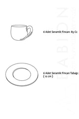 Erbaslar Professional 12 - Piece Black Marble Ceramic Turkish Coffee Cup Set - TryAladdin