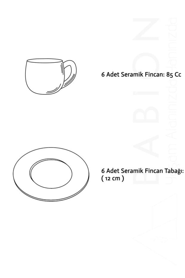 Erbaslar Professional 12 - Piece Black Marble Ceramic Turkish Coffee Cup Set - TryAladdin