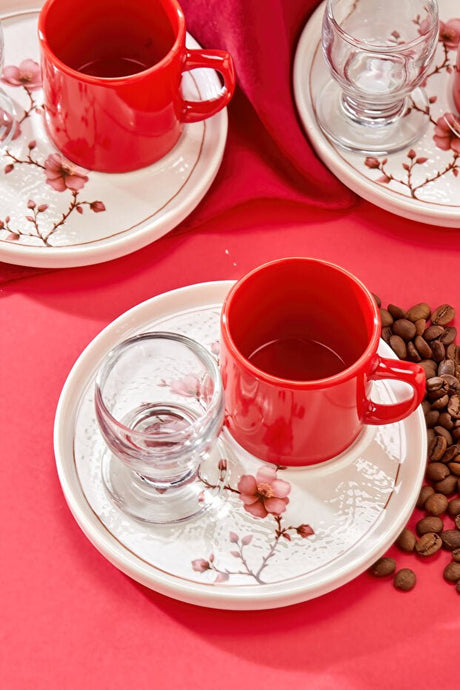 Erbaslar Professional Nora Lux Ceramic Turkish Coffee Set - 18 Piece - TryAladdin