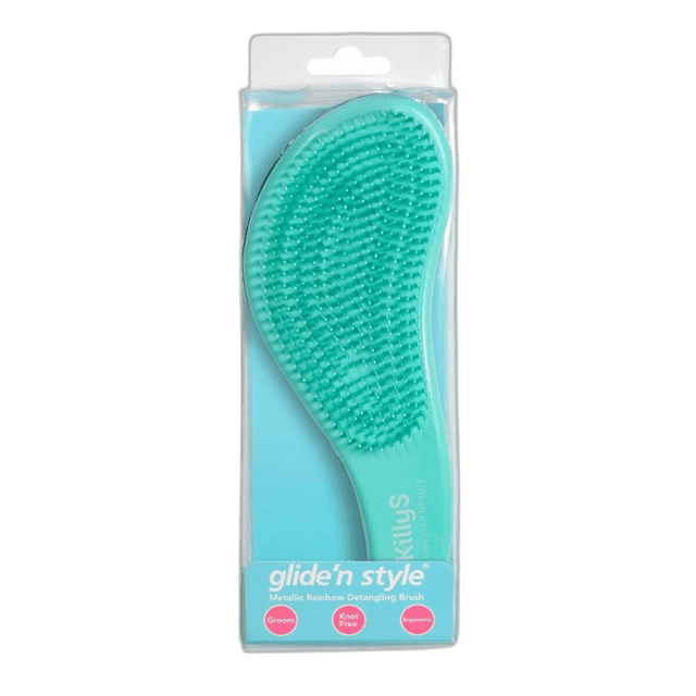 Ergonomic Rainbow Metallic Detangling Hair Brush - TryAladdin