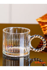 Erkugo Premium Beaded Handle Turkish Tea Glasses - 6 - Piece Set - 250ml Each - TryAladdin