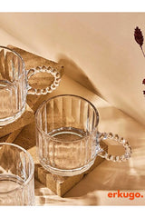 Erkugo Premium Beaded Handle Turkish Tea Glasses - 6 - Piece Set - 250ml Each - TryAladdin