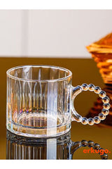 Erkugo Premium Beaded Handle Turkish Tea Glasses - 6 - Piece Set - 250ml Each - TryAladdin