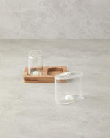 Professional Borosilicate Acacia Salt Pepper Shaker Set
