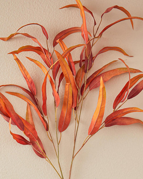 Premium Artificial Eucalyptus Spray Orange Floral Stem