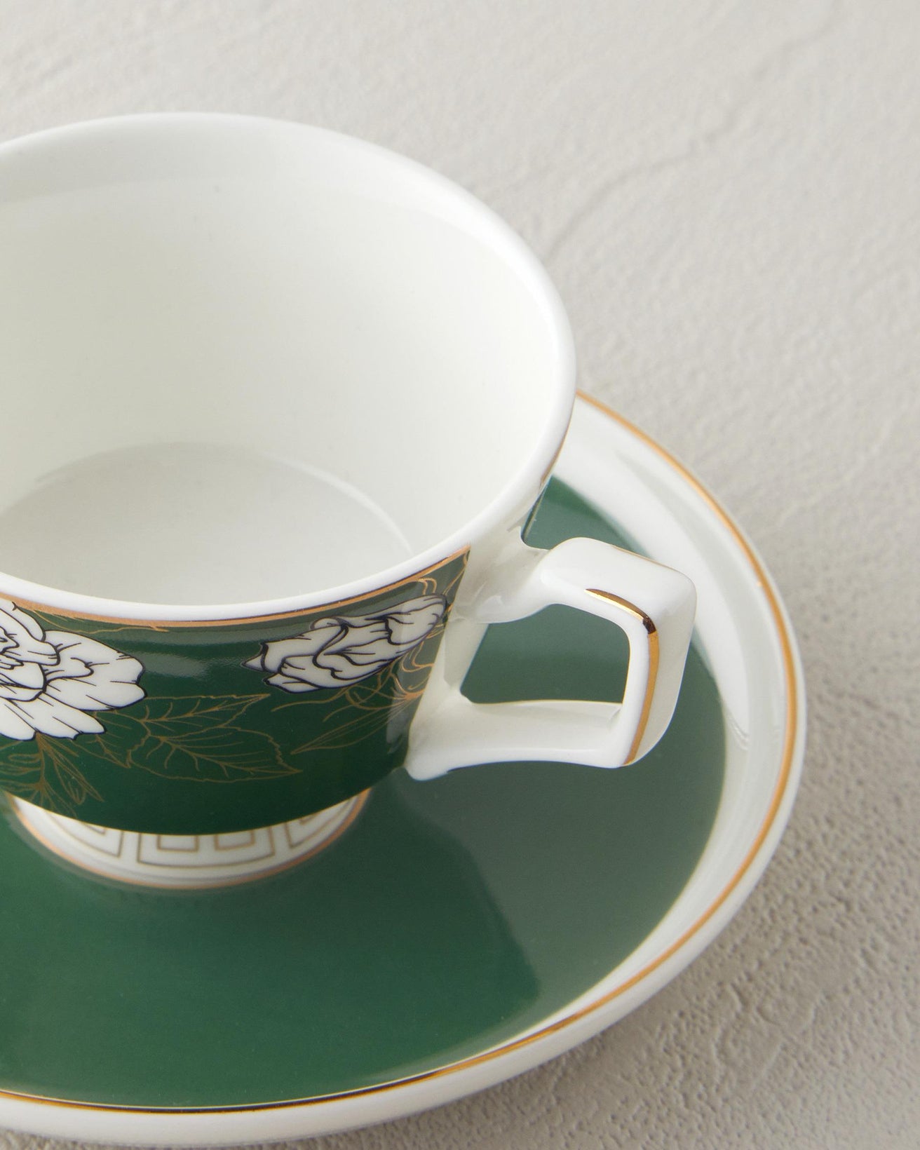 Professional New Bone China Espresso Coffee Cup Set   2 Person   Dark Green