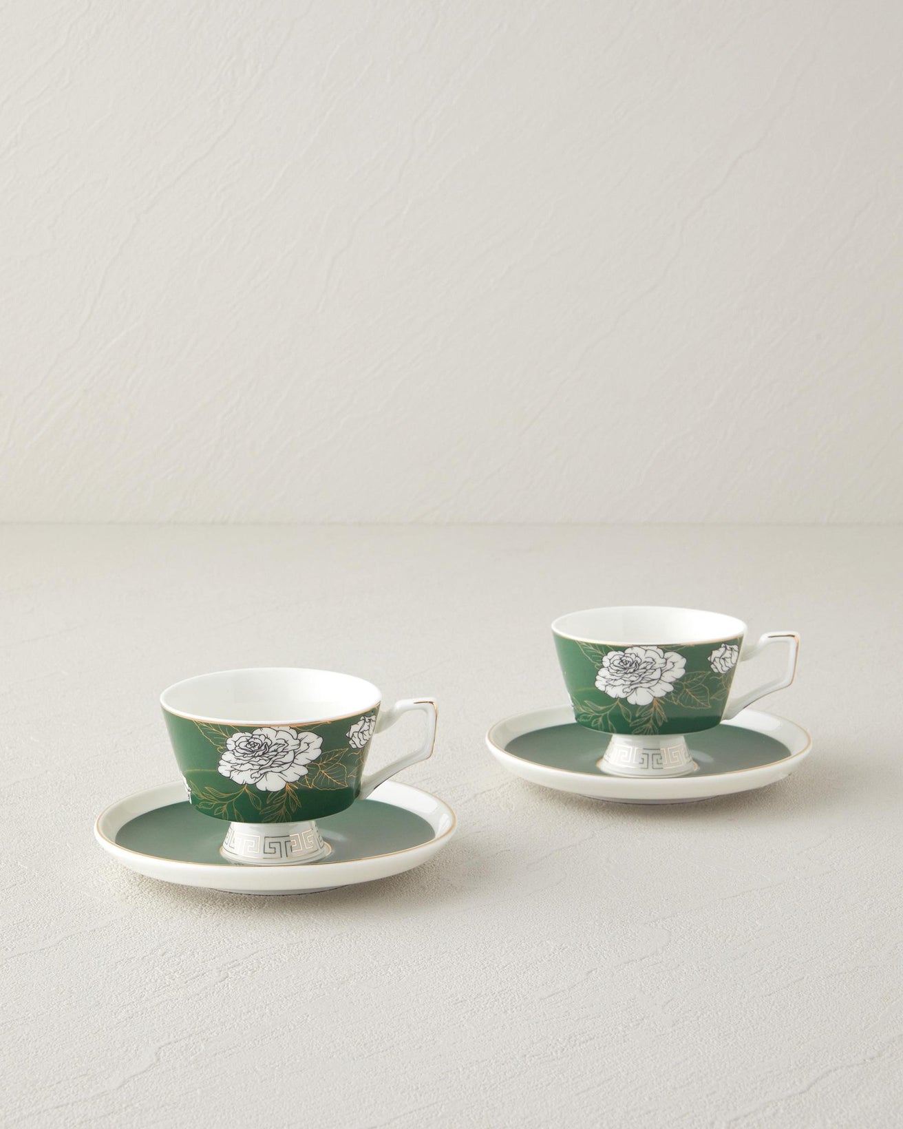 Professional New Bone China Espresso Coffee Cup Set   2 Person   Dark Green