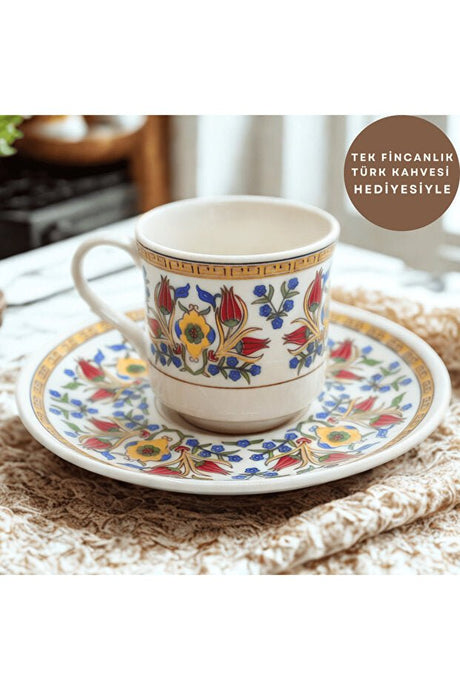 Evimia Professional Topkapi Porcelain Turkish Coffee Set - 6 Person - TryAladdin