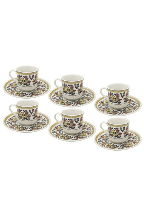 Evimia Professional Topkapi Porcelain Turkish Coffee Set - 6 Person - TryAladdin