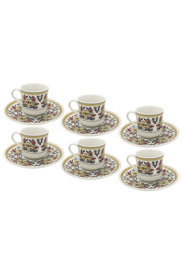 Evimia Professional Topkapi Porcelain Turkish Coffee Set - 6 Person - TryAladdin