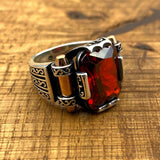 Exquisite Men's Multi - Stone 925 Sterling Silver Ring | Handmade Turkish Gemstone Jewelry - TryAladdin