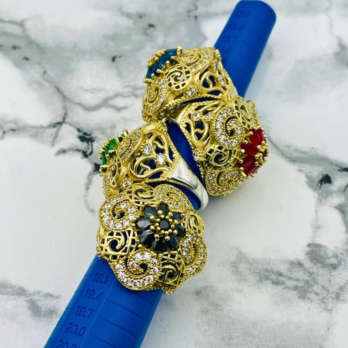 Exquisite Turkish Handmade 925K Silver Ruby Ring | Vintage Filigree Design for Women - TryAladdin