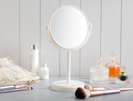 Plastic Standing Double-Sided Mirror - Dual Magnification