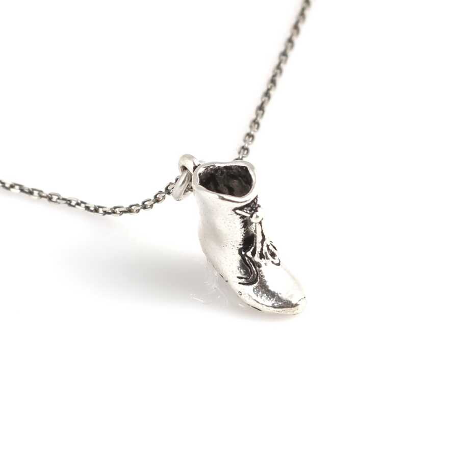925 Sterling Silver Boot Pendant Necklace - Playful Charm