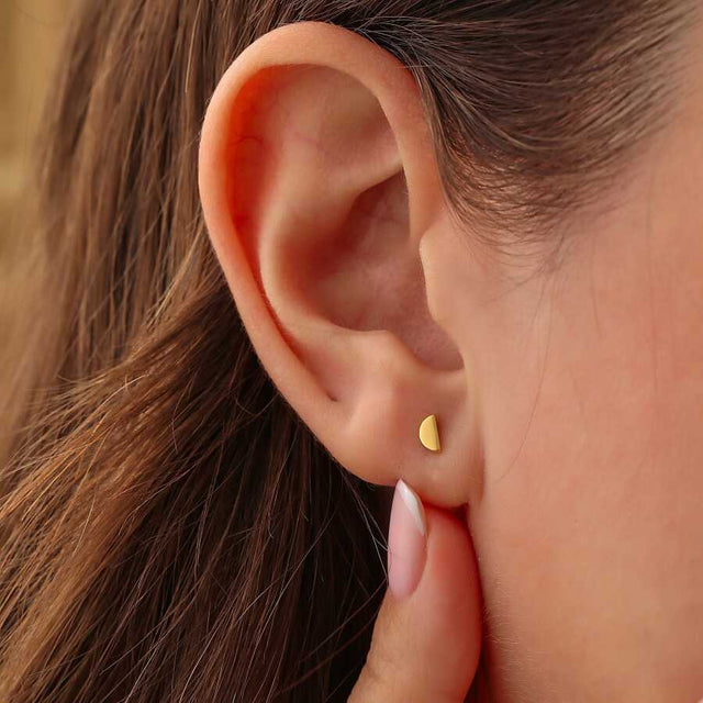 Premium 925 Sterling Silver Half Round Hoop Earrings