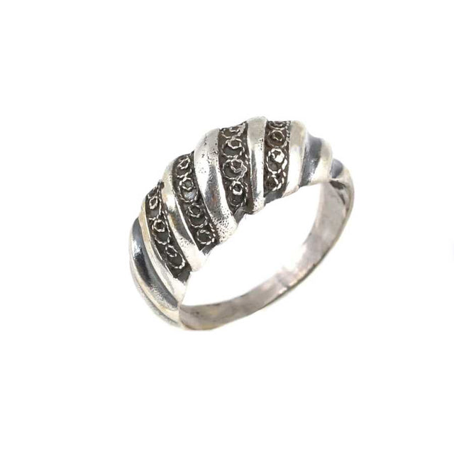 Professional 925 Sterling Silver Engraved Grooved Ring