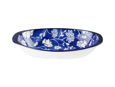 New Bone China Oval Handled Plate - Rêve Bleu Elegant Design