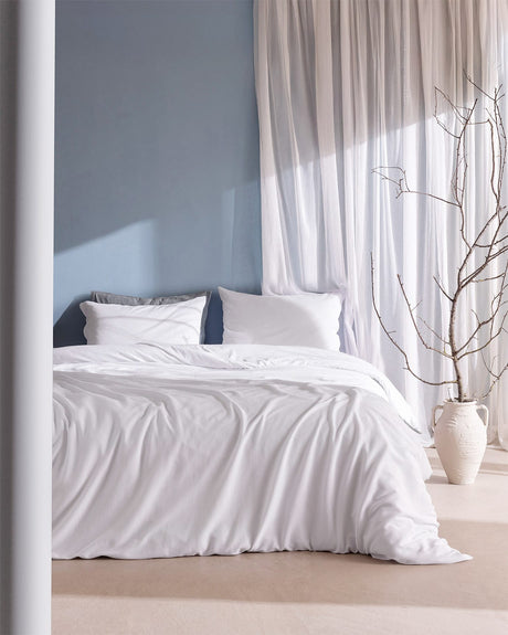 100% Cotton Jersey Knit Full/Queen Duvet Cover Set with Fitted Sheet