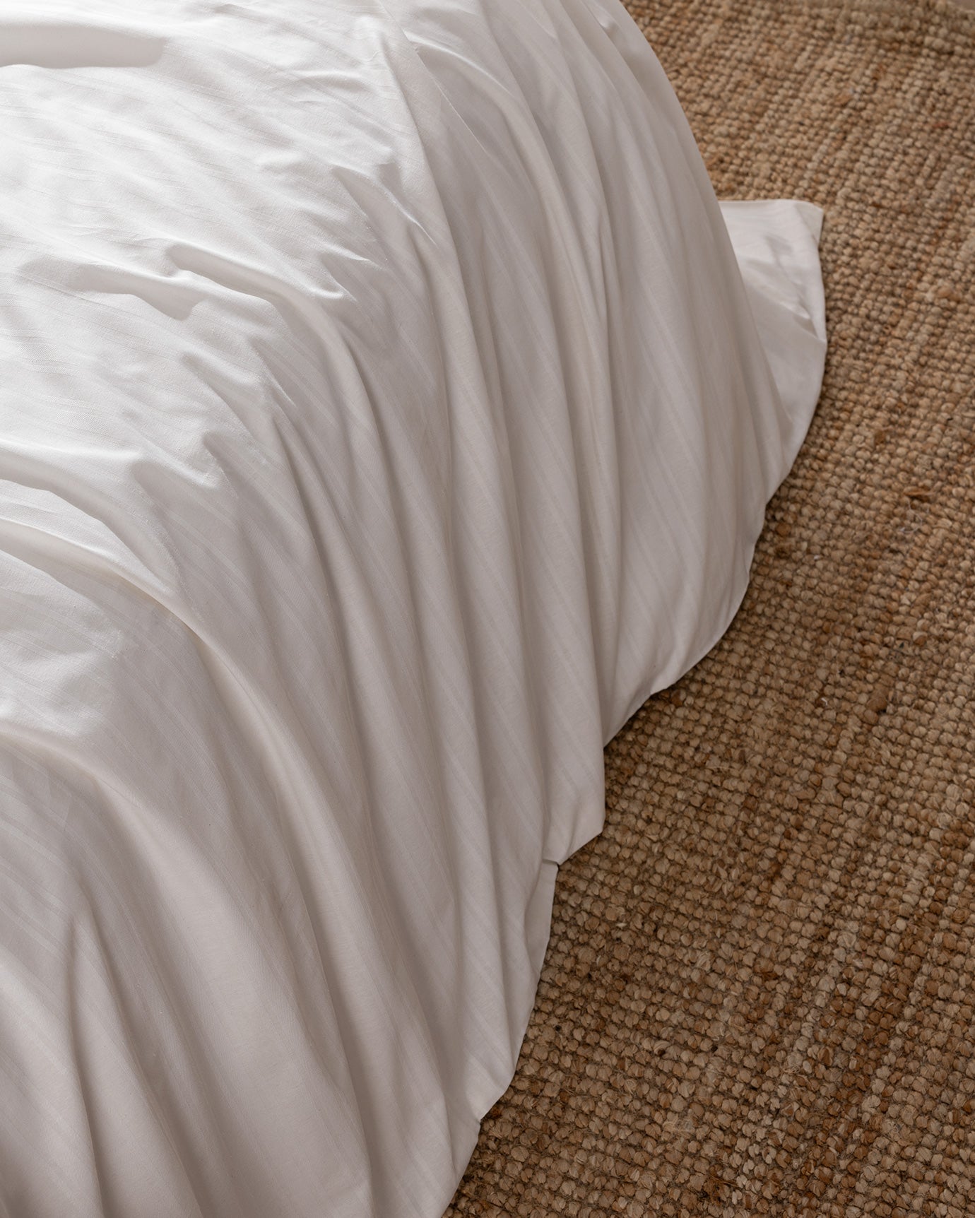 Soft Twin Cotton Sateen Striped Duvet Cover Bedding Set