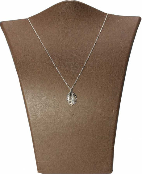 Sterling Silver Leaf Charm Necklace - Delicate Nature Design