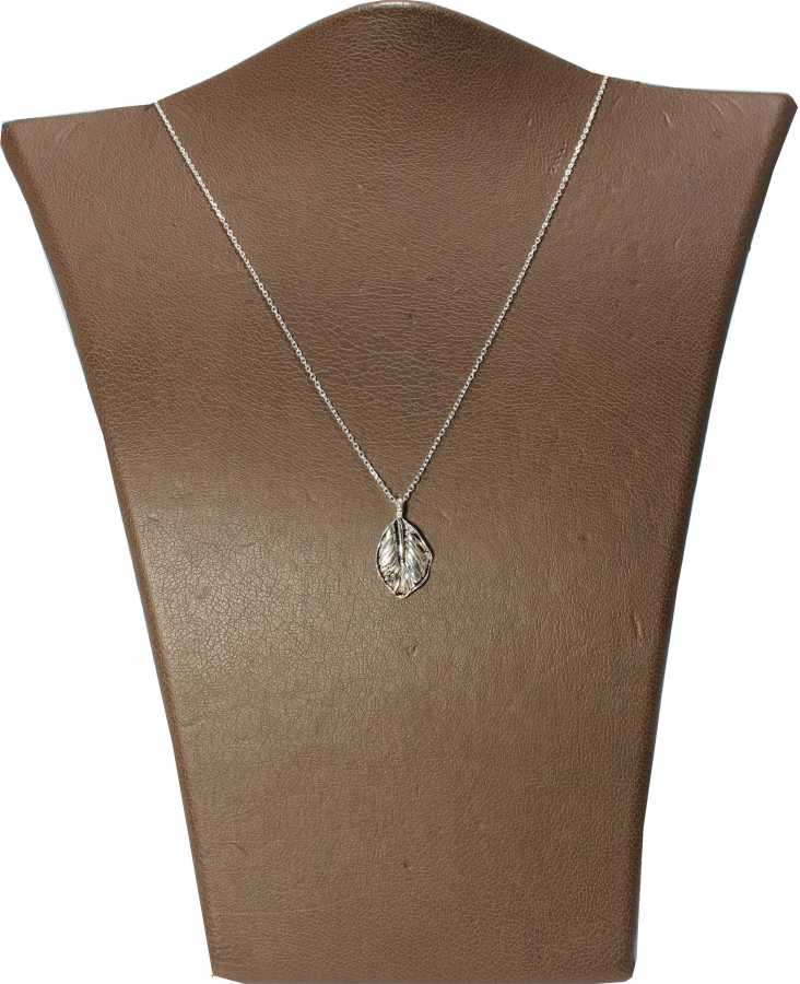 Sterling Silver Leaf Charm Necklace - Delicate Nature Design