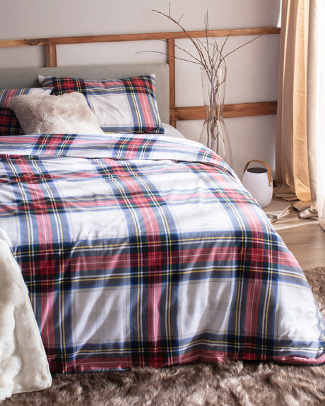 100% Cotton Flannel Double Duvet Cover Set - Cozy Softness