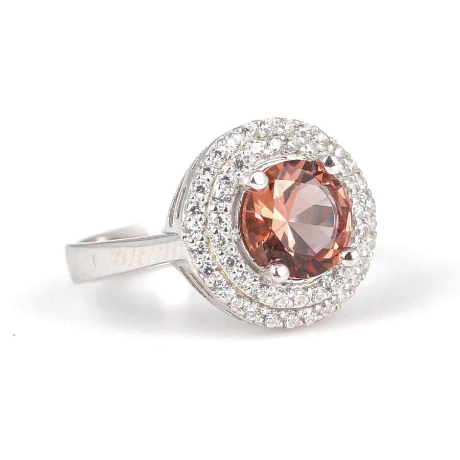 Exquisite 925 Sterling Silver Round Zultanite Ring