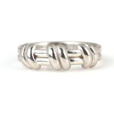Sterling Silver Modern Band Ring - Contemporary Slanted Design