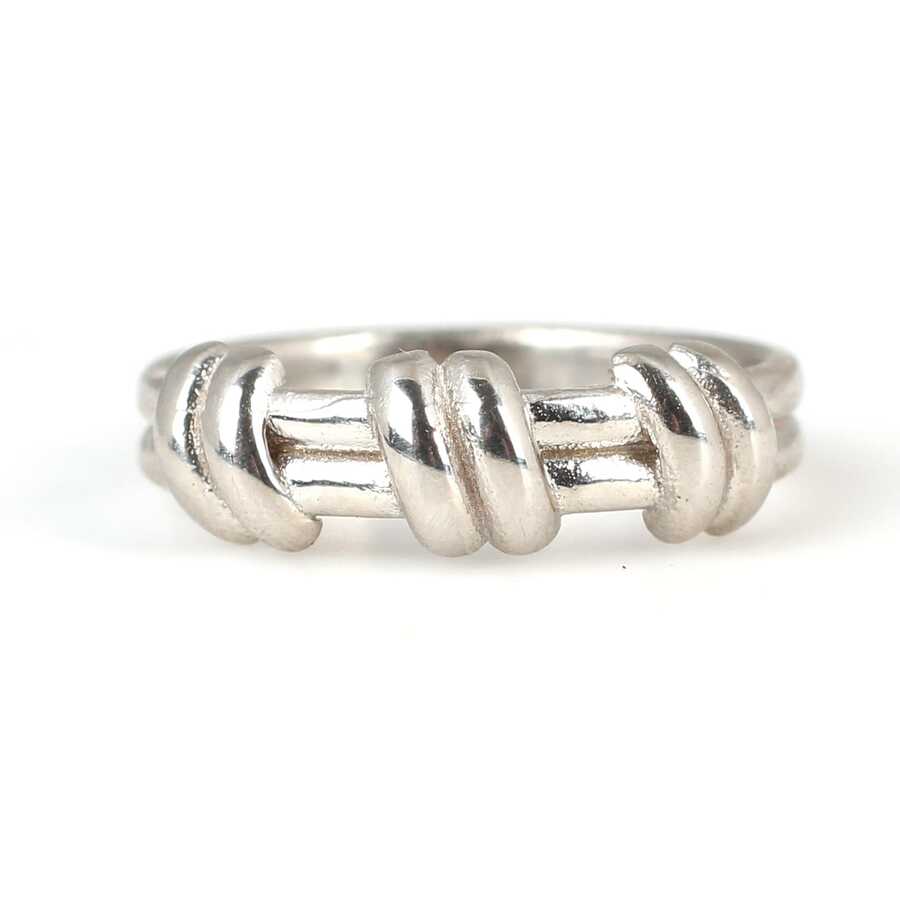 Sterling Silver Modern Band Ring - Contemporary Slanted Design