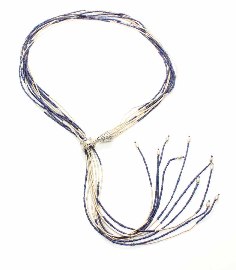 925 Sterling Silver Lapis Lazuli Articulated Necklace