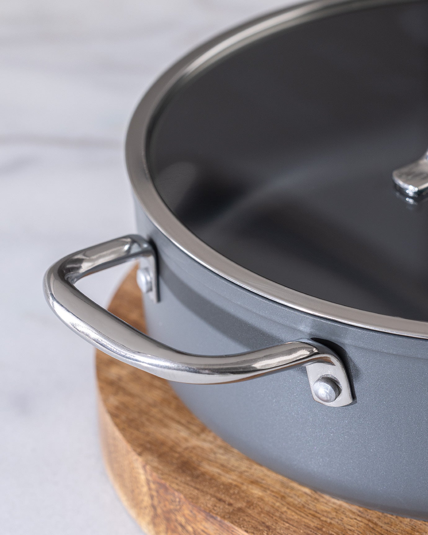 Professional Titanium Nonstick Shallow Cooking Pot - 26cm Anthracite Gray